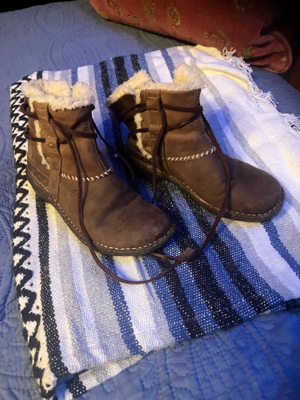 UGG Brown Shearling-Lined Ankle Boots